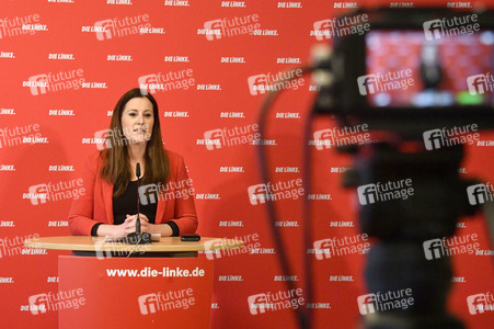 Pressekonferenz der Partei Die Linke zu aktuellen politischen Themen in Berlin