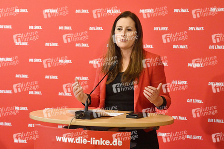 Pressekonferenz der Partei Die Linke zu aktuellen politischen Themen in Berlin