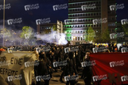 Demonstration für den Erhalt von 'Köpi 137' in Berlin