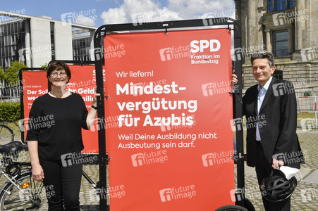 Fototermin der SPD zur sozialdemokratischen Erfolgsbilanz in Berlin