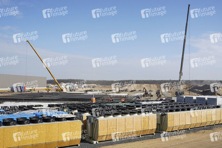 Baustelle der Tesla Gigafactory 4 in Grünheide