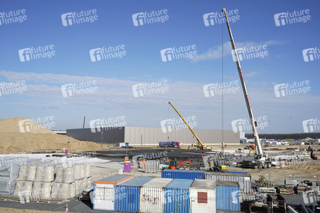Baustelle der Tesla Gigafactory 4 in Grünheide