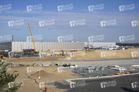 Baustelle der Tesla Gigafactory 4 in Grünheide