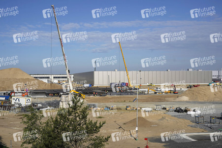 Baustelle der Tesla Gigafactory 4 in Grünheide