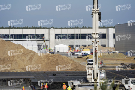 Baustelle der Tesla Gigafactory 4 in Grünheide