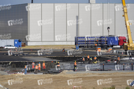 Baustelle der Tesla Gigafactory 4 in Grünheide