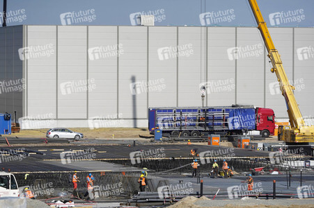 Baustelle der Tesla Gigafactory 4 in Grünheide