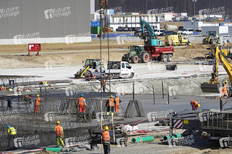 Baustelle der Tesla Gigafactory 4 in Grünheide
