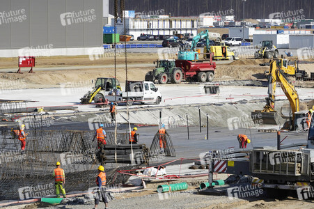 Baustelle der Tesla Gigafactory 4 in Grünheide