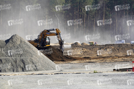 Baustelle der Tesla Gigafactory 4 in Grünheide