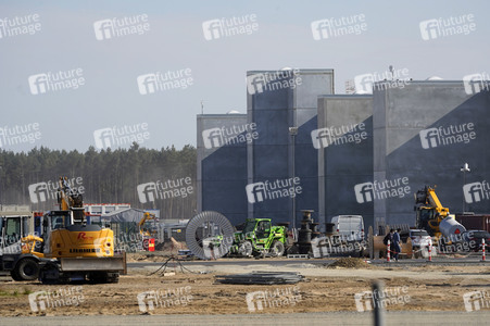 Baustelle der Tesla Gigafactory 4 in Grünheide