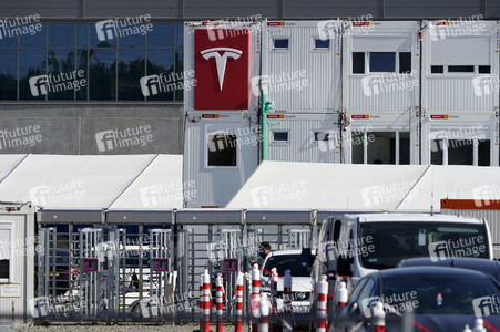 Baustelle der Tesla Gigafactory 4 in Grünheide