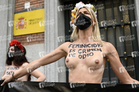 Femen Protest für die Freilassung von Juana Rivas in Madrid