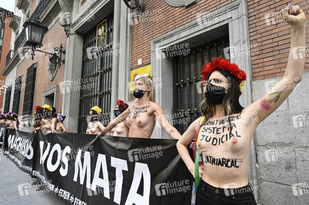 Femen Protest für die Freilassung von Juana Rivas in Madrid