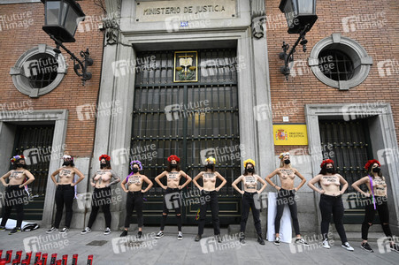 Femen Protest für die Freilassung von Juana Rivas in Madrid