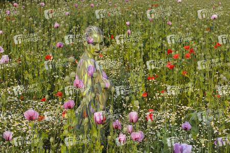 NATURE ART: Mohnfeld / Poppy Field Bodypainting