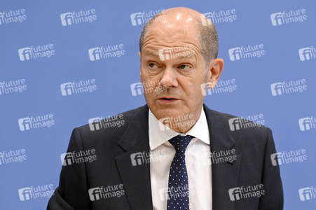 Pressekonferenz mit Olaf Scholz in Berlin