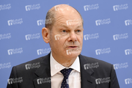 Pressekonferenz mit Olaf Scholz in Berlin