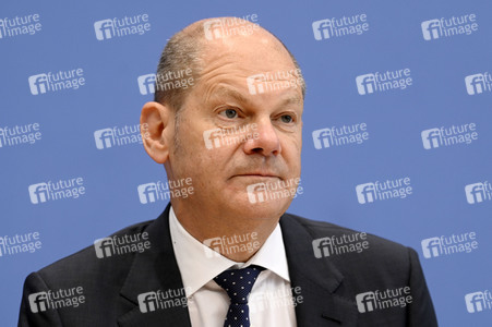 Pressekonferenz mit Olaf Scholz in Berlin