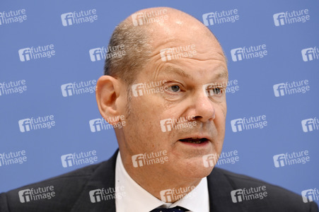 Pressekonferenz mit Olaf Scholz in Berlin
