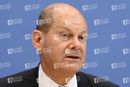 Pressekonferenz mit Olaf Scholz in Berlin