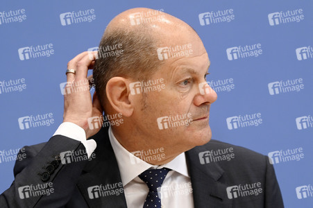 Pressekonferenz mit Olaf Scholz in Berlin