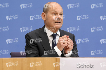 Pressekonferenz mit Olaf Scholz in Berlin