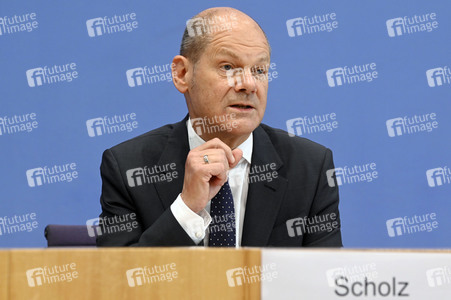 Pressekonferenz mit Olaf Scholz in Berlin
