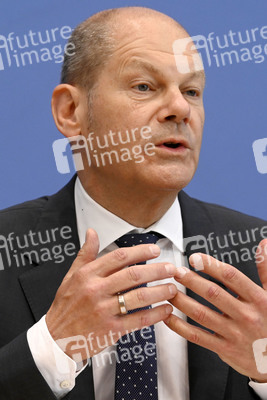 Pressekonferenz mit Olaf Scholz in Berlin