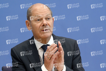 Pressekonferenz mit Olaf Scholz in Berlin