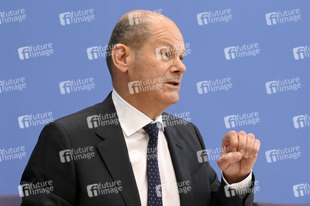 Pressekonferenz mit Olaf Scholz in Berlin