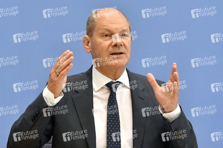 Pressekonferenz mit Olaf Scholz in Berlin