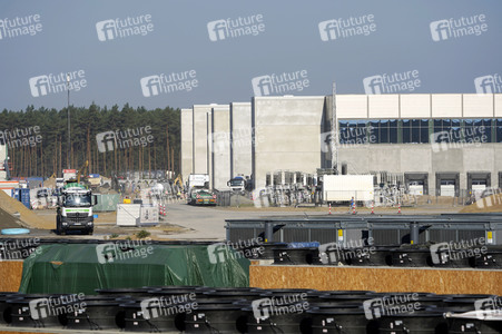 Baustelle der Tesla Gigafactory 4 in Grünheide