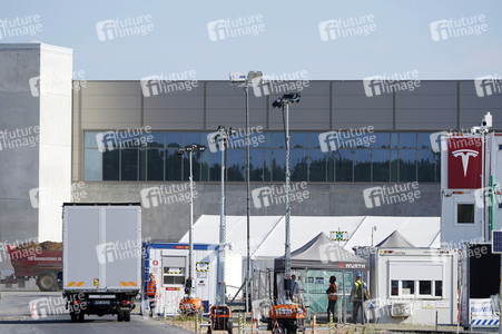 Baustelle der Tesla Gigafactory 4 in Grünheide