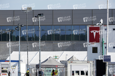 Baustelle der Tesla Gigafactory 4 in Grünheide