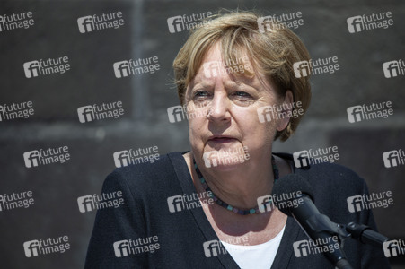 Pressestatement der Bundeskanzelrin nach ihrem Besuch im Hochwassergebiet in Adenau