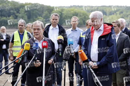Armin Laschet und Horst Seehofer besuchen die Steinbachtalsperre