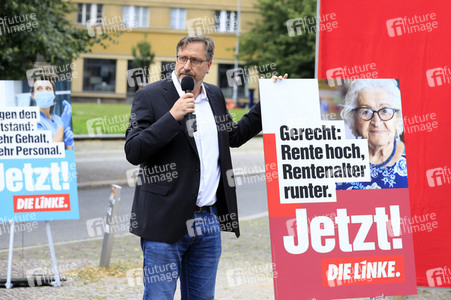 Pressetermin zur Plakatkampagne der Partei Die Linke zur Bundestagsswahl 2021 in Berlin