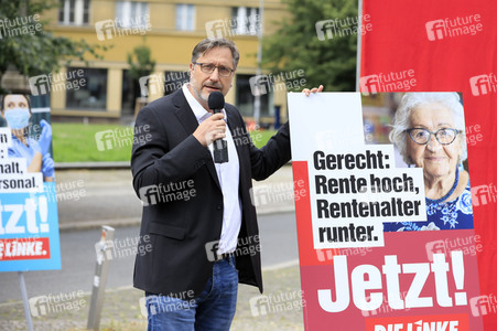 Pressetermin zur Plakatkampagne der Partei Die Linke zur Bundestagsswahl 2021 in Berlin