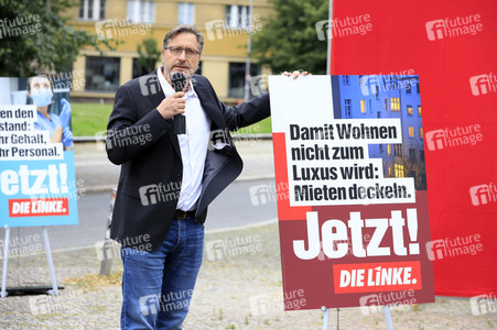 Pressetermin zur Plakatkampagne der Partei Die Linke zur Bundestagsswahl 2021 in Berlin