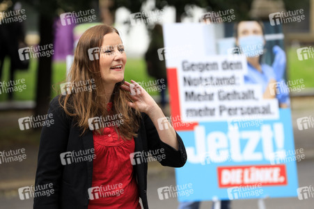 Pressetermin zur Plakatkampagne der Partei Die Linke zur Bundestagsswahl 2021 in Berlin