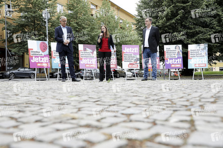 Pressetermin zur Plakatkampagne der Partei Die Linke zur Bundestagsswahl 2021 in Berlin