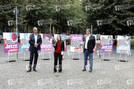 Pressetermin zur Plakatkampagne der Partei Die Linke zur Bundestagsswahl 2021 in Berlin