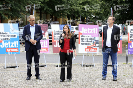 Pressetermin zur Plakatkampagne der Partei Die Linke zur Bundestagsswahl 2021 in Berlin