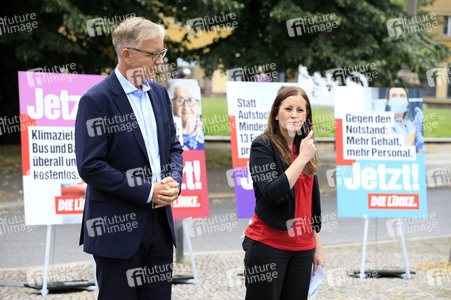 Pressetermin zur Plakatkampagne der Partei Die Linke zur Bundestagsswahl 2021 in Berlin
