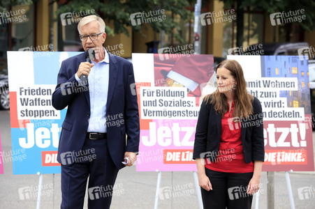 Pressetermin zur Plakatkampagne der Partei Die Linke zur Bundestagsswahl 2021 in Berlin