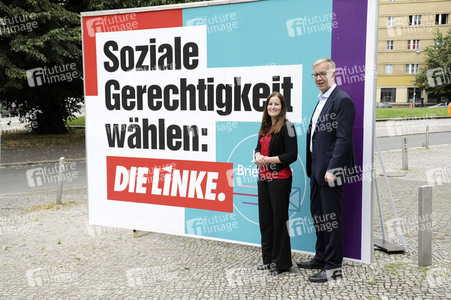Pressetermin zur Plakatkampagne der Partei Die Linke zur Bundestagsswahl 2021 in Berlin