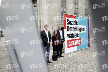 Pressetermin zur Plakatkampagne der Partei Die Linke zur Bundestagsswahl 2021 in Berlin