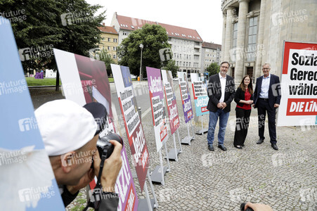 Pressetermin zur Plakatkampagne der Partei Die Linke zur Bundestagsswahl 2021 in Berlin