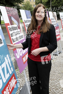 Pressetermin zur Plakatkampagne der Partei Die Linke zur Bundestagsswahl 2021 in Berlin